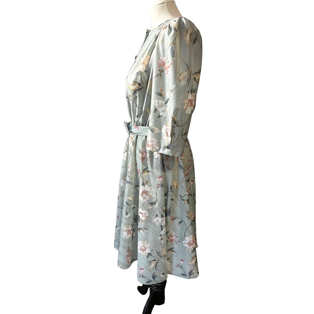 Vintage Cottage Core Floral Seventies Midi Dress Sz 12 Petite by California Look - Picture 11 of 13